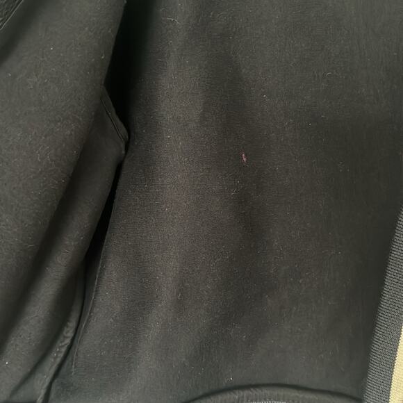 Maje Black and Cream Varsity Jacket leather cropped 3/4 sleeves 40 US 8 - Picture 7 of 8